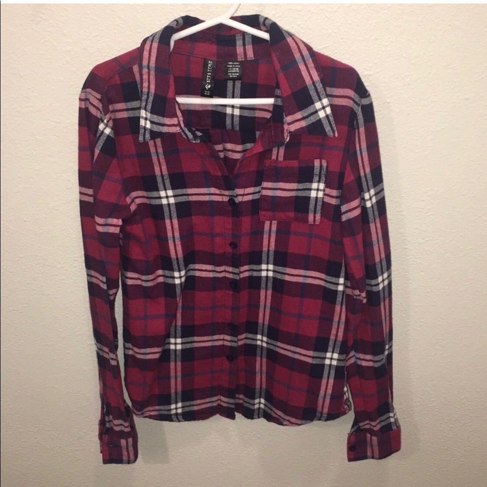 Girls Long Sleeve Plaid Flannel